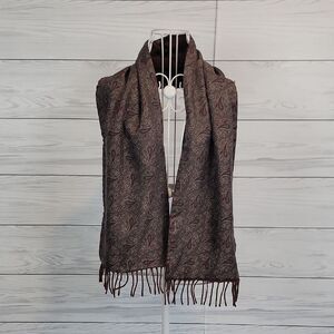 1685 Brand Johann Sebastian Vintage Silk Paisley Patterned Scarf with Fringe